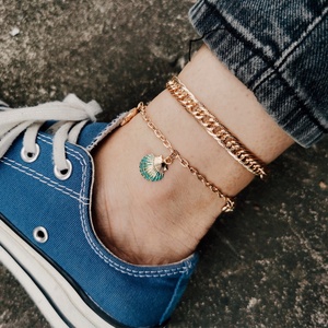Tobillera Retro Multicapa con Colgante de Estrella de Mar y Concha Verde <span class=keywords><strong>para</strong></span> Mujer, Tobilleras de Playa con <span class=keywords><strong>Ojo</strong></span> de Horus, Joyería de Verano - Product Image 3