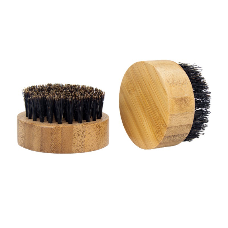 Manufacturer's Round Bamboo Shaving Brush Boar Bristle Wooden Care Brush for Beards