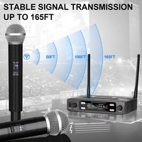 X2 Microfone Sem Fio Microphone sans fil portable professionnel à 2 canaux Microphone de karaoké à bas prix pour église/conférence