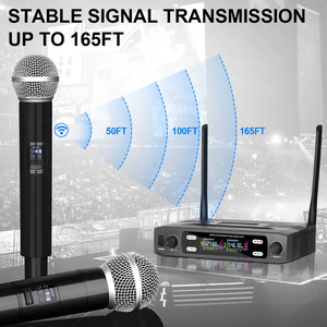 Micro không dây chuyên nghiệp X2 2 kênh, di động, giá rẻ, dùng cho karaoke/nhà thờ/hội nghị - Product Image 2