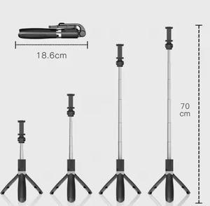 Trépied perche à <span class=keywords><strong>selfie</strong></span> sans fil 3-en-1 certifié CE ROHS FCC <span class=keywords><strong>L01s</strong></span> pour télécommande de smartphones iPhone et Samsung - Product Image 2