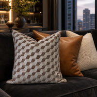 Housse de coussin décorative de luxe - Coussin texturé haut de gamme avec fermeture éclair invisible pour canapé, lit, décoration intérieure (personnalisable)