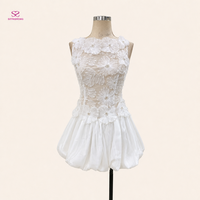 Fabrication de vêtements pour femmes, robe élégante en dentelle blanche, vente en gros, OEM, ODM, fournisseur d'usine, nouvelle collection, vêtements de soirée