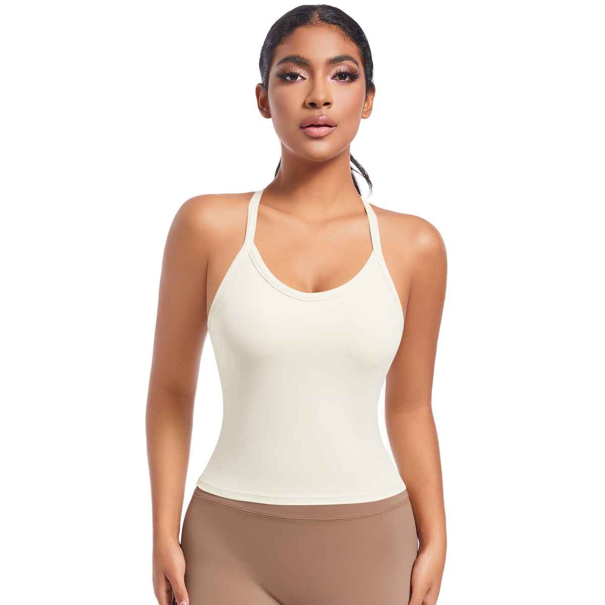 New Double-Sided Solid Color Breathable Quick Dry Sports Vest Top for Running Fitness Yoga
