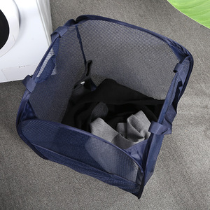 Collapsible Mesh Laundry <b>Basket</b> <b>Large</b> Rectangle Portable Clothes <b>Storage</b> Organizer for Bathroom Home Use - Product Image 2