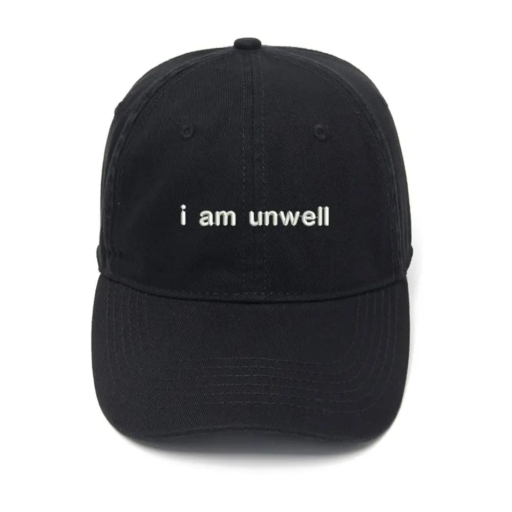 Topi Baseball Pria Georgia topi katun Washed I am Unwell bordir topi Ayah