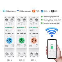 Interrupteur intelligent WiFi 63A 1P avec protection contre les surtensions et les surintensités, compteur d'énergie, surveillance kWh, relais temporisé, contrôle Tuya, disjoncteur