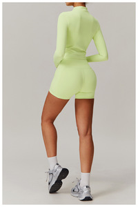 ชุดเสื้อผ้าเล่นโยคะแขนยาวสำหรับผู้หญิงกางเกงเลกกิ้งออกกำลังกายเข้ายิมบรารัดรูปสำหรับเล่นกีฬาฟิตเนส - Product Image 5