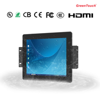 Layar Sentuh GreenTouch 12.1 Inci PACP, Panel LCD Sentuh 10 Titik, Monitor Industri Terintegrasi untuk Kios Layanan Mandiri