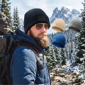 WRELS High Quality 100% Merino Wool Winter Outdoor Knitted Adjustable Cycling Beanie Hat Cold Proof Warm Fashionable Cartoon - Product Image 4