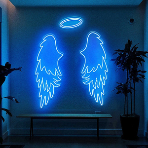 Enseigne néon Ailes d'ange, livraison rapide, matériau durable, lumière néon LED, enseigne néon LED acrylique personnalisée pour Etsy - Product Image 1