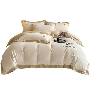 Classe semplice ricamo floreale in velluto di latte addensato Set di quattro pezzi <span class=keywords><strong>autunno</strong></span> inverno caldo per neonati materni lenzuola per la casa - Product Image 5