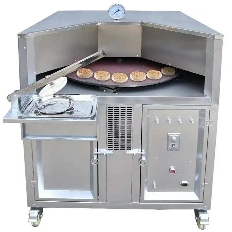 Hete Verkopende Pitabroodje Naan Brood Bladerdeeg Roterende Bakovenmachine