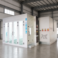 Cabines de peinture infrarouges électriques professionnelles abordables de 43 kW pour voitures 80 ° Cabine de peinture automobile avec double ventilateur d'admission et four de séchage