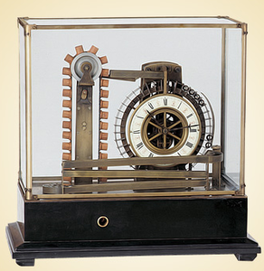 นาฬิกาตั้งโต๊ะ/ตั้งพื้น แบบโบราณ สไตล์ฝรั่งเศส ขนาดใหญ่ ทำจากทองเหลือง/บรอนซ์  พร้อมระบบกลไกแบบกังหันน้ำ  ลูกปืนแบบอุตสาหกรรม  พร้อมฐานไม้โรสวูดแท้ - Product Image 1