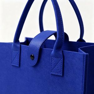 Sac fourre-tout personnalisé en feutre de laine écologique imprimé sérigraphié avec fermeture à boucle pour le shopping, les voyages et la vente en gros - Product Image 2