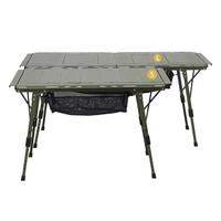 Table de camping réglable en hauteur pour l'extérieur, vente en gros d'usine, table pliante tactique légère en aluminium pour barbecue