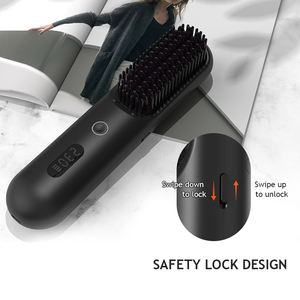 Sisir pelurus jenggot panas tanpa kabel Travel Portabel Mini sikat pelurus rambut panas keramik - Product Image 6