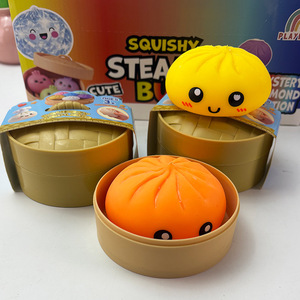 Colorful Dumpling Steamer Simulation Bun <b>Squishy</b> Anxiety Stress Relief Sensory Slow Rebound Fidget Toys for Kids - Product Image 3