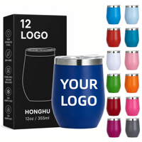 Tasse à café isotherme double paroi 12 oz en acier inoxydable, gobelet à vin anti-fuite pour la maison, le bureau, les voyages et le camping