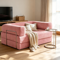 Canapé-lit avec cadre extérieur en acier inoxydable 304 OEM, garnissage en éponge confortable, idéal pour les appartements modernes et peu spacieux