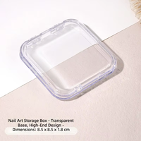 Haut de gamme clair acrylique carré presse sur ongles boîte d'emballage vide couvercle rabattable cadeau ongles conseils conception artificielle montrer boîte d'affichage