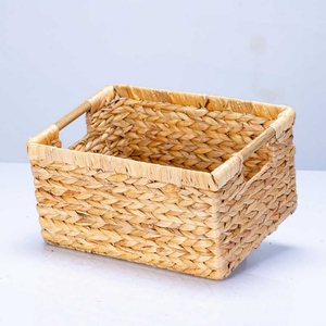 Premium Classic <b>Rectangular</b> Water Hyacinth Storage <b>Basket</b> With Lid Custom Logo Eco Friendly Bulk Vietnam Export - Product Image 5