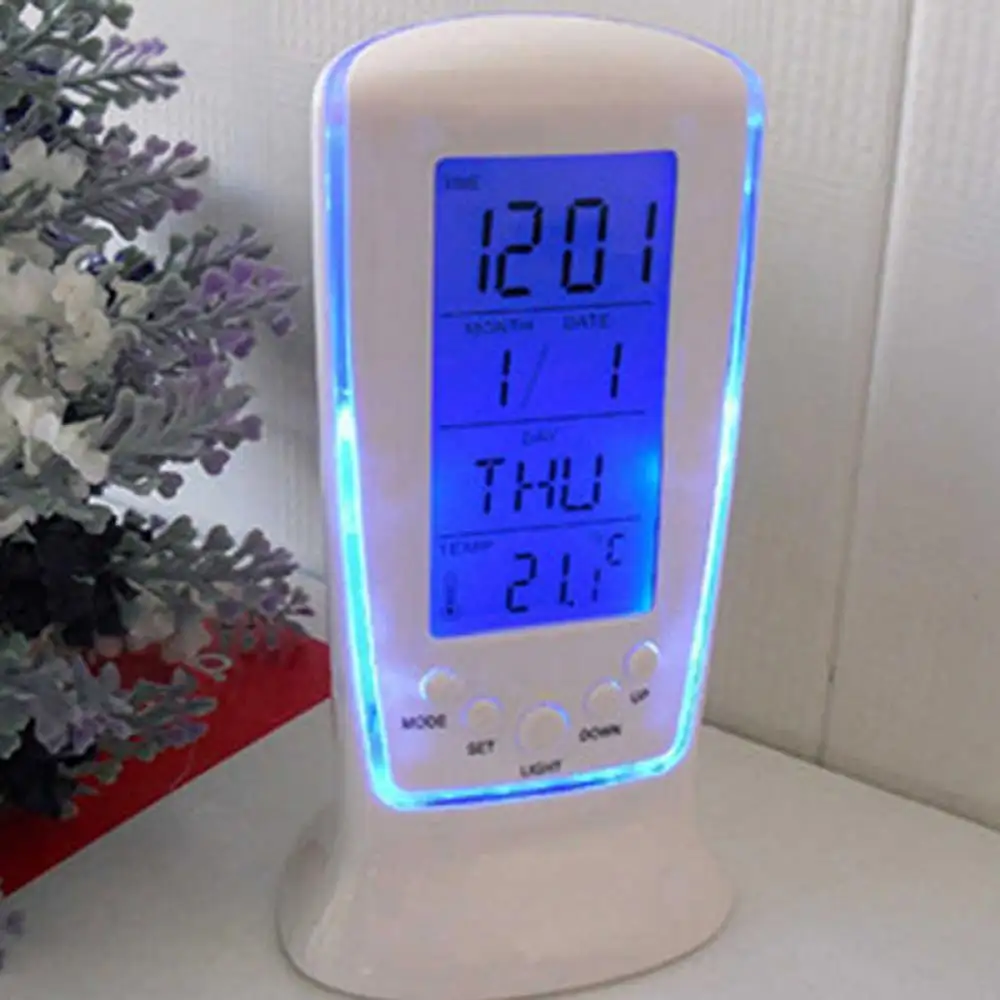 Calendrier numérique Led réveil numérique avec musique Snooze rétro-éclairage calendrier électronique thermomètre Led horloge minuterie pour la maison