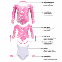 Tenue d'entraînement de danse de gymnastique à manches longues personnalisable Costume de ballet pour filles