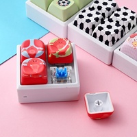 Porte-clés en plastique avec bouton fidget, capuchon de clavier mignon, jouet à presser avec son, anti-stress, pendentif à presser, cadeau