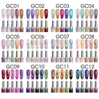 Nouveau Kit de Vernis à Ongles Gel UV VENALISA 10ml Sans TPO et Sans Hema, Effet Œil de Chat Pailleté, 5 Couleurs/Set