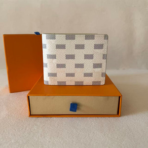 Nuovo Portafoglio da <span class=keywords><strong>Uomo</strong></span> Bifold con Stampa a Quadri, 100% <span class=keywords><strong>Pelle</strong></span> Bovina, Design di Lusso, <span class=keywords><strong>Porta</strong></span> <span class=keywords><strong>Carte</strong></span> di Credito in Vera <span class=keywords><strong>Pelle</strong></span> Testurizzata - Product Image 3