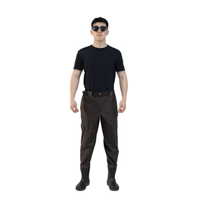 Meilleur <span class=keywords><strong>pantalon</strong></span> de pêche et de chasse unisexe <span class=keywords><strong>vert</strong></span> imperméable en PVC avec bottes intégrées - Bottes de pluie - Product Image 4