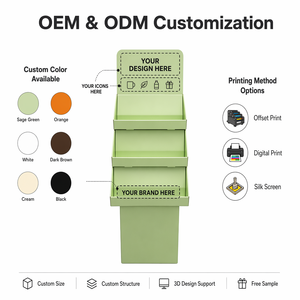 Étagère de présentation au sol en carton personnalisable pour café, stand de vente prêt à l'emploi, épicerie fine, vente en gros, OEM, ODM, FSC - Product Image 6