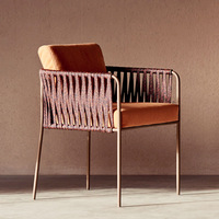 Ensemble de table et chaises modernes en dalles de pierre pour extérieur, mobilier de jardin pour villa, chaise de loisirs en métal pour terrasse, hôtel, balcon, table à manger
