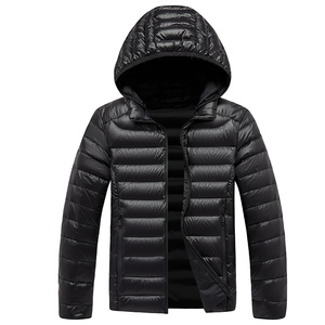 Fablesmoda da uomo 80% piumino d'anatra cappotto invernale antivento giacca termica a prova di perdite Casual Parka nero Navy per il freddo - Product Image 4