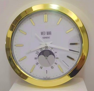 <span class=keywords><strong>Reloj</strong></span> <span class=keywords><strong>de</strong></span> Pared Luminoso <span class=keywords><strong>de</strong></span> Lujo <span class=keywords><strong>de</strong></span> 16 Pulgadas (40 cm), Totalmente Metálico, para Decoración del Hogar, con Fecha, Diseño Nuevo, Marca OMG, Modelo <span class=keywords><strong>AP</strong></span> y Pakat - Product Image 2