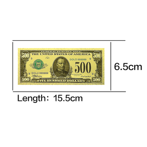 Banconota d'Oro Vintage da 500 Dollari USA - Banconota da Collezione Storica del 1928, Stampa in Lamina d'Oro 15,5x6,5cm, Regalo per la Casa - Product Image 2