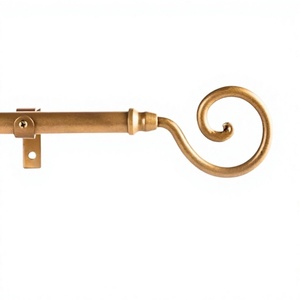 ราวม่านทองเหลืองโบราณพร้อมปลายม่านลายโค้งสไตล์ดั้งเดิมสำหรับตกแต่ง - Product Image 6