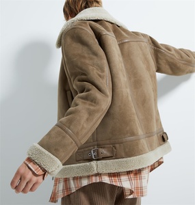 Custom Winter Berber <strong>Lined</strong> Softshell Suede Sherpa <strong>Jacket</strong> for <strong>Men</strong> - Product Image 2