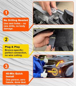 Luces LED para Manija de Capó, Luces de Visión Trasera para Ford <span class=keywords><strong>Bronco</strong></span> 2021 <span class=keywords><strong>2022</strong></span> 2023 2024 2025, Accesorios, Kit de Luces Antiniebla, Conexión y Uso - Product Image 4