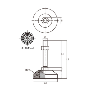 Perno de Nivelación de Rosca Métrica Serie RSB de Hierro HARMONIE con Acabado de Cromato Trivalente, Hecho en Japón - Product Image 3