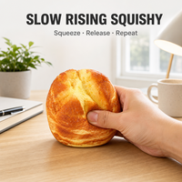 Jouet Squishy Pain Doré à Remontée Lente, Design X Score, Cristaux de Sucre, Anti-Stress, Compagnon Rétractable
