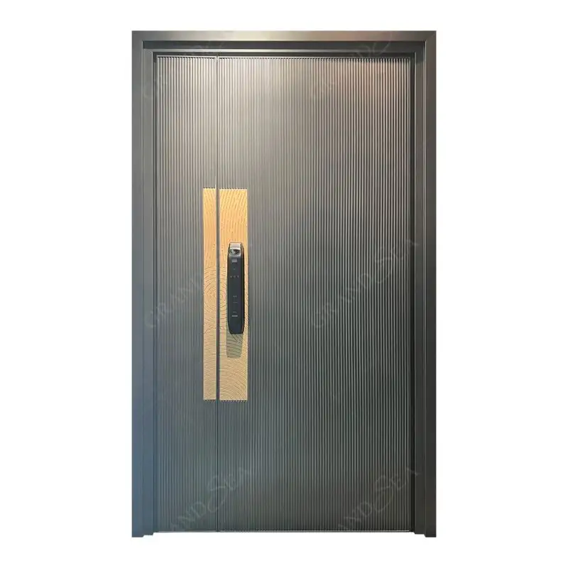 Hochwertige hölzerne farbige frontgieß-aluminium-Schwingtür aus massivem Kirschholz außeneingangstür für Villa