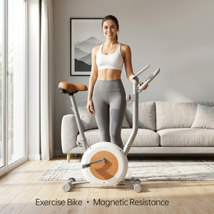 Vélo d'exercice vertical magnétique à 16 niveaux de résistance pour usage domestique avec écran LCD - Product Image 1