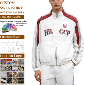 TKAN536 Survêtement de course personnalisé Broderie Polyester Fermeture éclair Streetwear Extérieur Imperméable Coupe-vent Veste de sport pour homme - Product Image 1