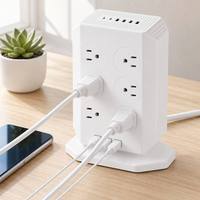 Vente en gros CJYW – Station de charge verticale à 6 prises US avec logo personnalisé, 4 ports USB-A et 2 ports USB-C haute vitesse