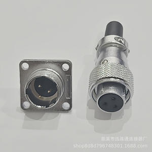 Prise et fiche d'aviation WS16 en alliage de zinc, plaqué chrome, contact en laiton et cuivre, connecteur carré 2 à 9 broches - Product Image 2