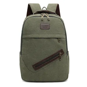 custom logo green canvas hiking camping outdoor waterproof sports backpack bag