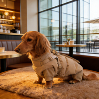 Abrigo para Mascotas, Impermeable, Cortavientos, Ropa de Lujo para Perros, Abrigo Cálido para Dachshund, Color Sólido, Patrón para Clima Frío, Transpirable